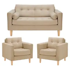 BODEVIR - Sofa Retro 2C+1+1 Felpa 05 Beige