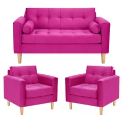 BODEVIR - Sofa Retro 2C+1+1 Felpa 05 Fucsia