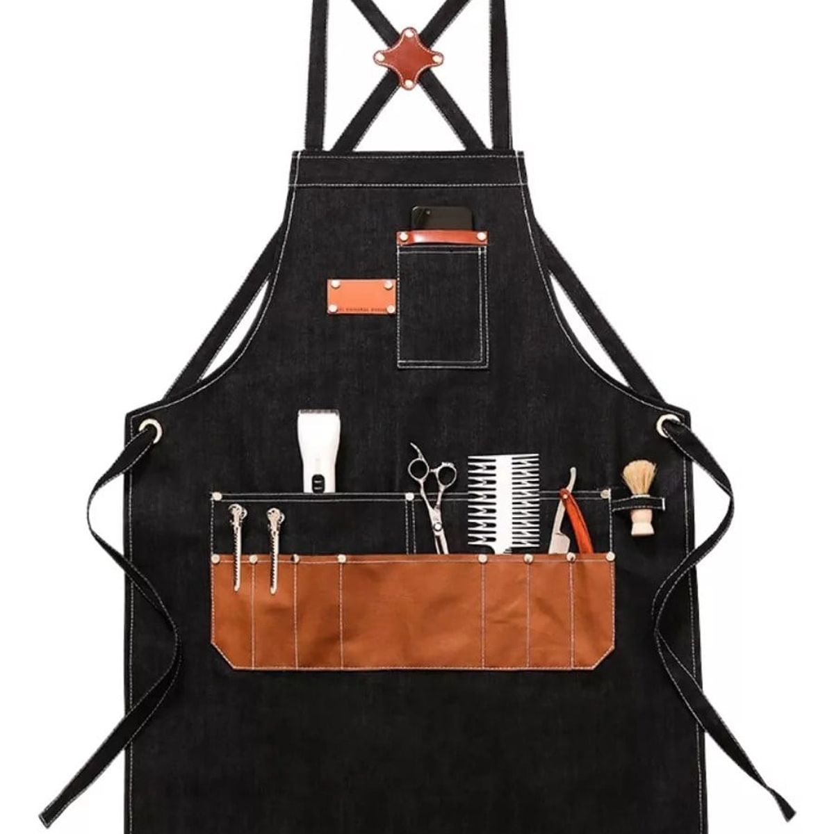 KUANGYE - Delantal Barbero Premium Práctico Duradero Pechera Multiuso