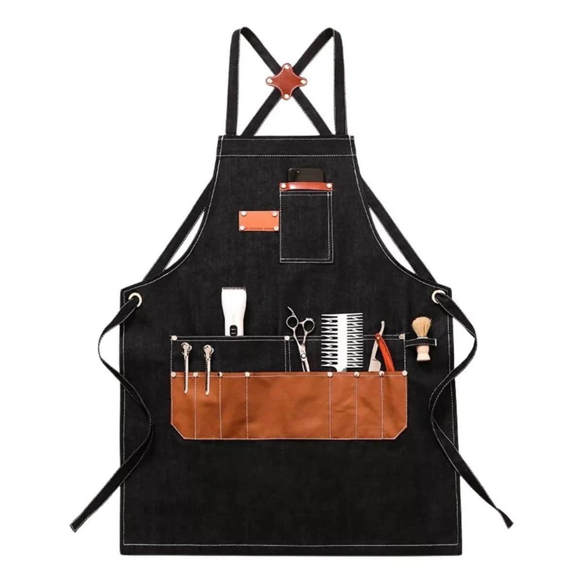 KUANGYE - Delantal Barbero Premium Práctico Duradero Pechera Multiuso