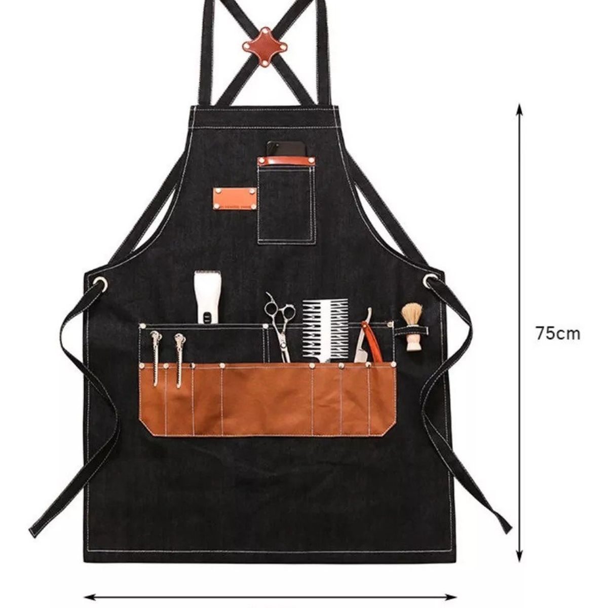 KUANGYE - Delantal Barbero Premium Práctico Duradero Pechera Multiuso