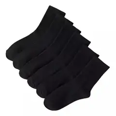 TIOZONEY - Pack 12 Pares Calcetines Largos Negros Lisos De Bamboo
