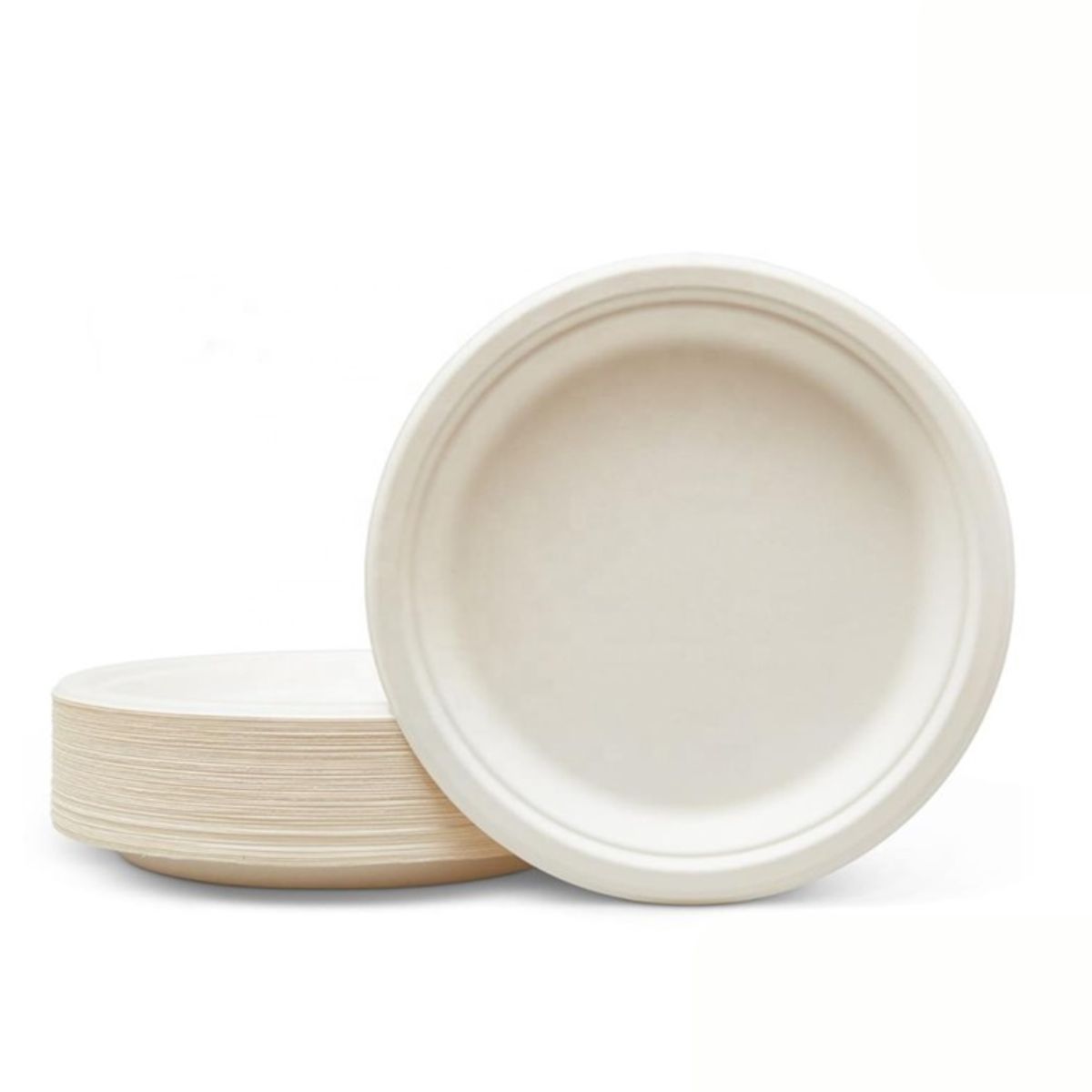 GENERICO - Plato Blanco Desechable Biodegradable Fiesta 26cm 10unidades