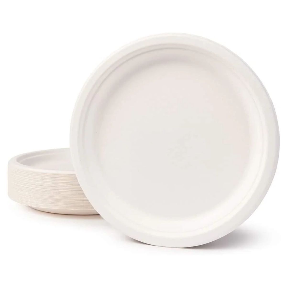 GENERICO - Plato Blanco Desechable Biodegradable Fiesta 26cm 10unidades