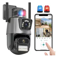 GENERICO - CAMARA DE SEGURIDAD WIFI 8MP CON DOBLE LENTE ALEXA