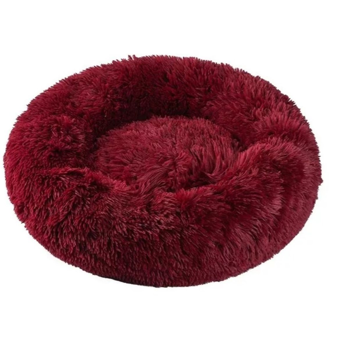 GENERICO - Cama Antiestrés Peluda Para Perros Y Gatos 70 Cm Rojo