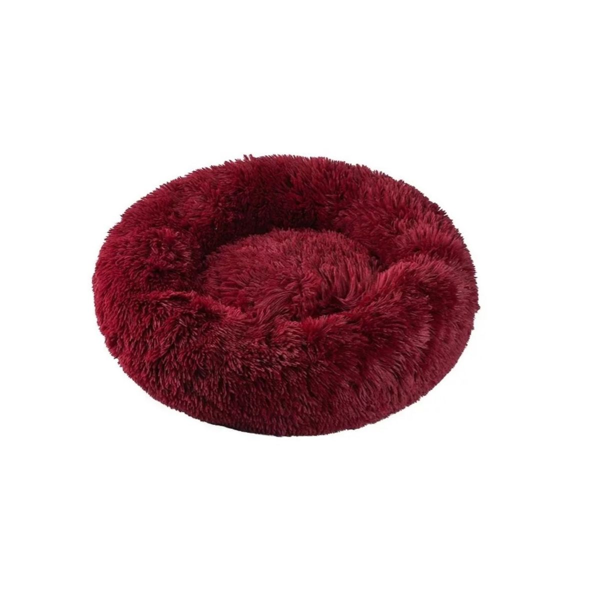 GENERICO - Cama Antiestrés Peluda Para Perros Y Gatos 70 Cm Rojo