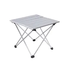 GENERICO - Mesa Camping Portátil Plegable Ligera Bolso 41x41x30 Gris