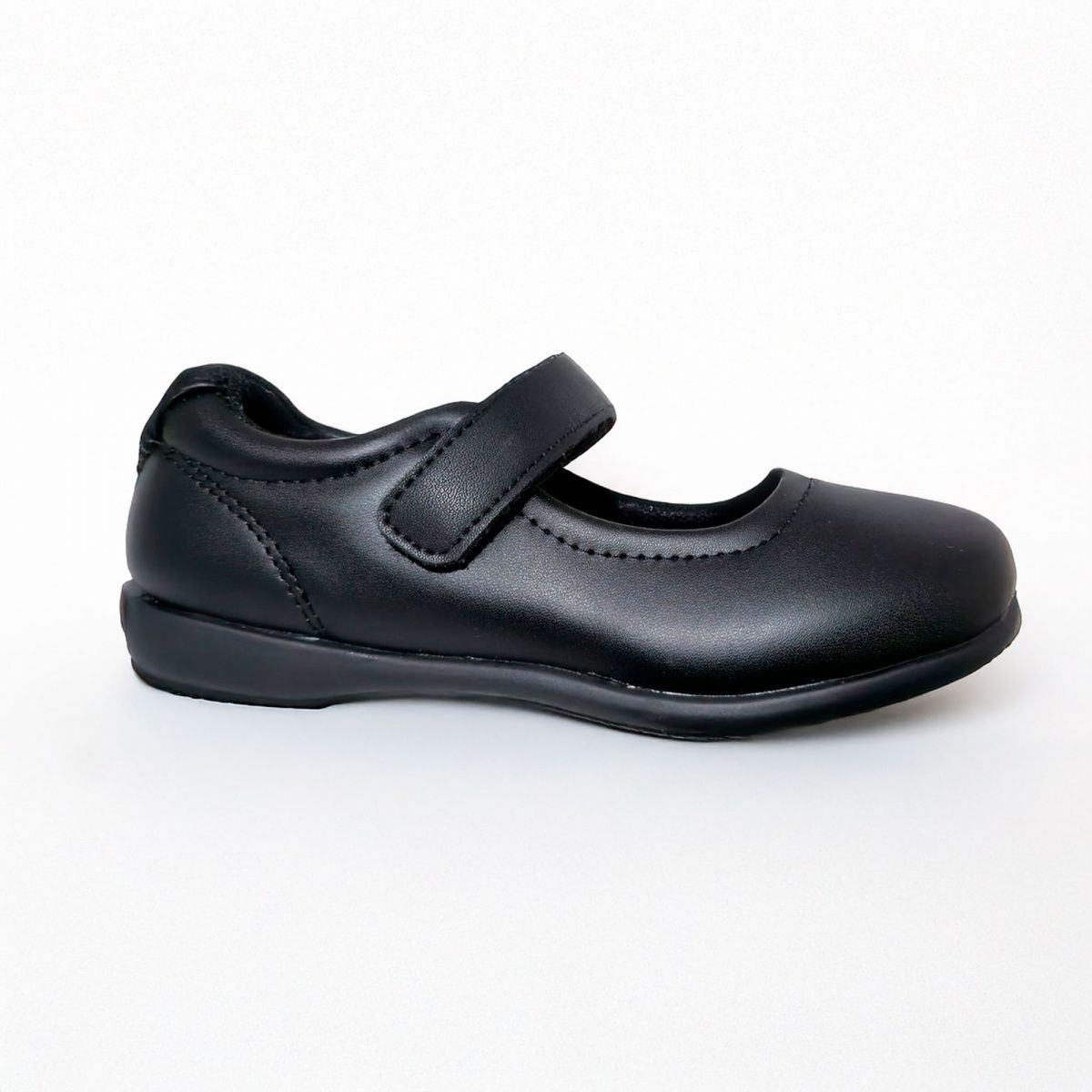 ARMONIA - Zapato Escolar De Cuero Para Niña Ajuste Velcro Negro 28 al 41 - 7504