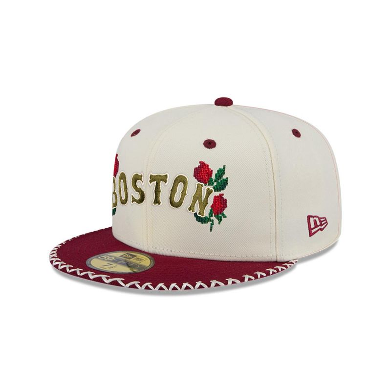 NEW ERA - Gorra 59Fifty  MLB Boston Red Sox Novelty Stitch White