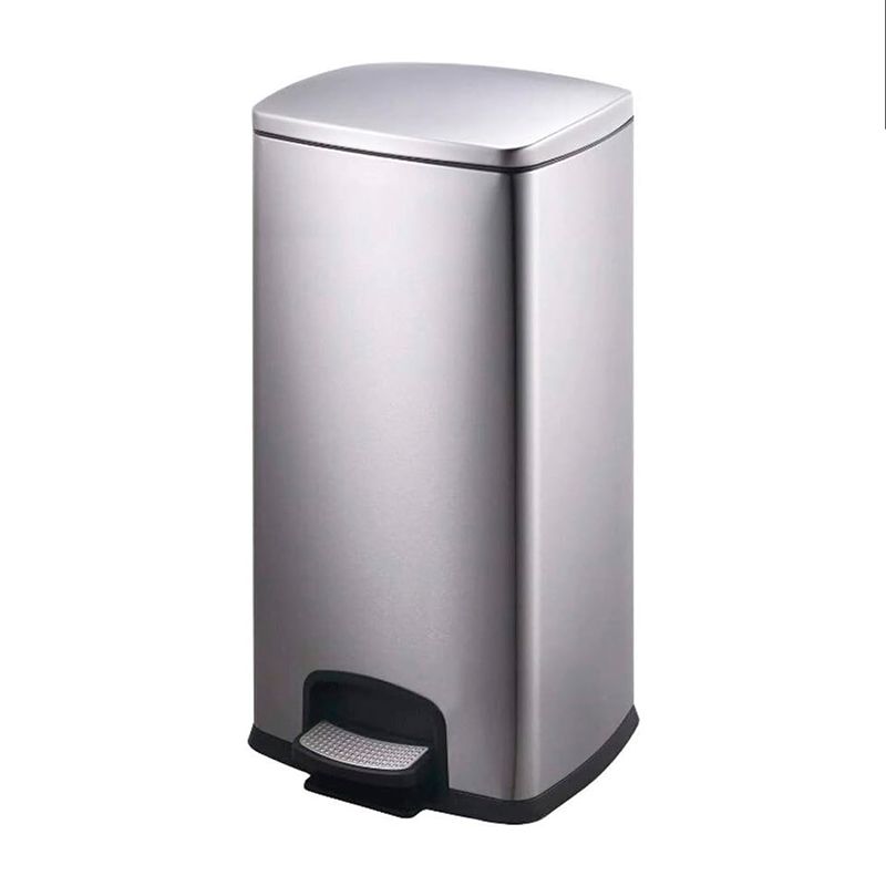 WAKESHOME - Papelera Metálica 30lts Basurero Acero Inoxidable Reciclaje