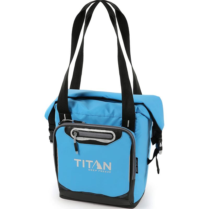 TITAN - Cooler Deep Freeze 12 Latas Plegable Celeste Titan