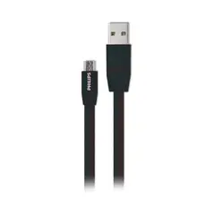 PHILIPS - CABLE MICRO USB 1.2 MTS GOMA PLANO DLC2518CB NEGRO