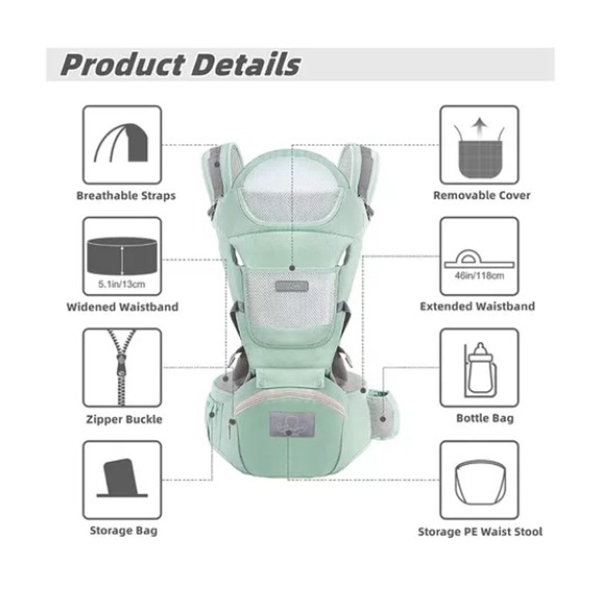 ESHOPANGIE - Mochila Porta Bebes Ergonómica Asiento Multifuncional 6 En 1