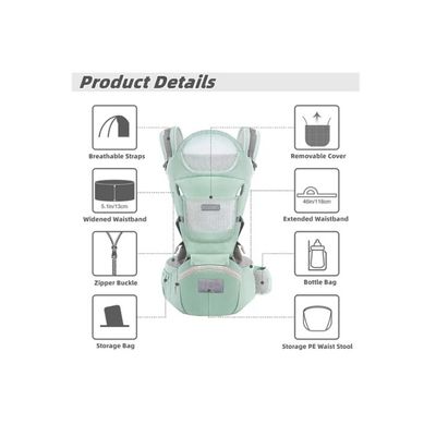 Imagen 2 del producto Mochila Porta Bebes Ergonómica Asiento Multifuncional 6 En 1