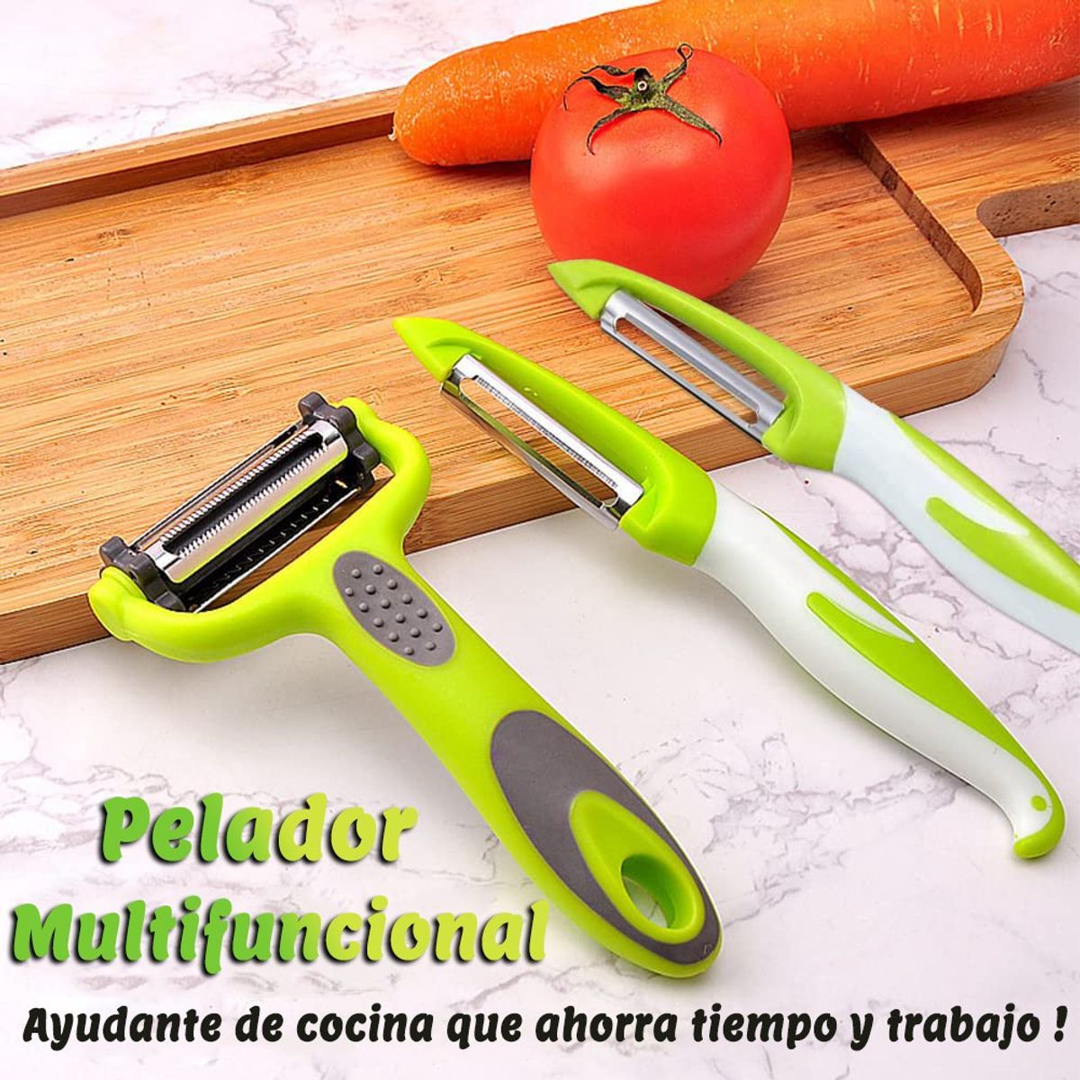 GENERICO - 3 En 1 Multifunción Pelador Rotativo Y Pelador De Péndulo 3Pcs