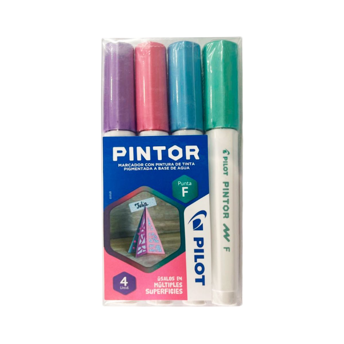 PILOT - Set Pintor Metalico Punta Fina 4 Colores