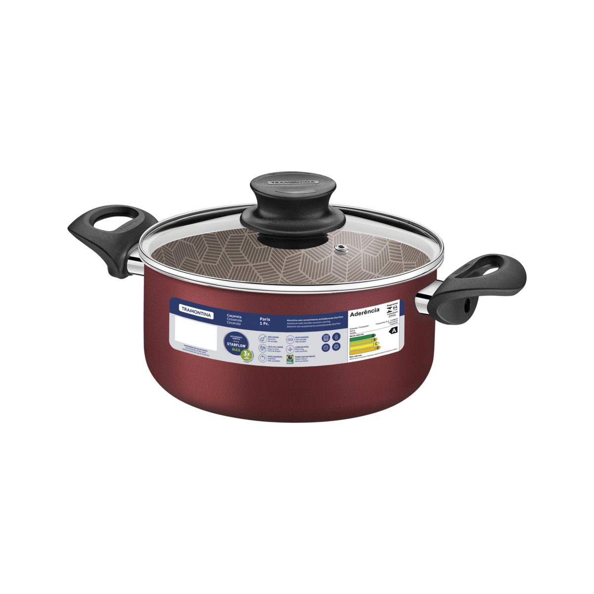 TRAMONTINA - Cacerola Tramontina Paris con antiadherente 20 cm 2,9 L