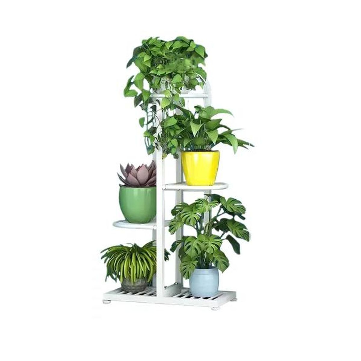 GENERICO - Porta Macetero Soporte para 5 Macetas Estante Metálico Jardín