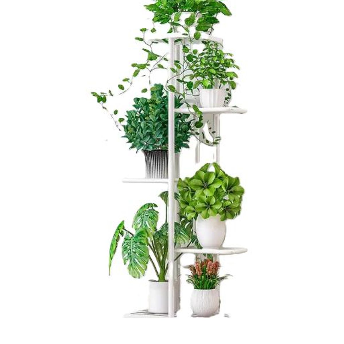 GENERICO - Porta Macetero Soporte para 5 Macetas Estante Metálico Jardín