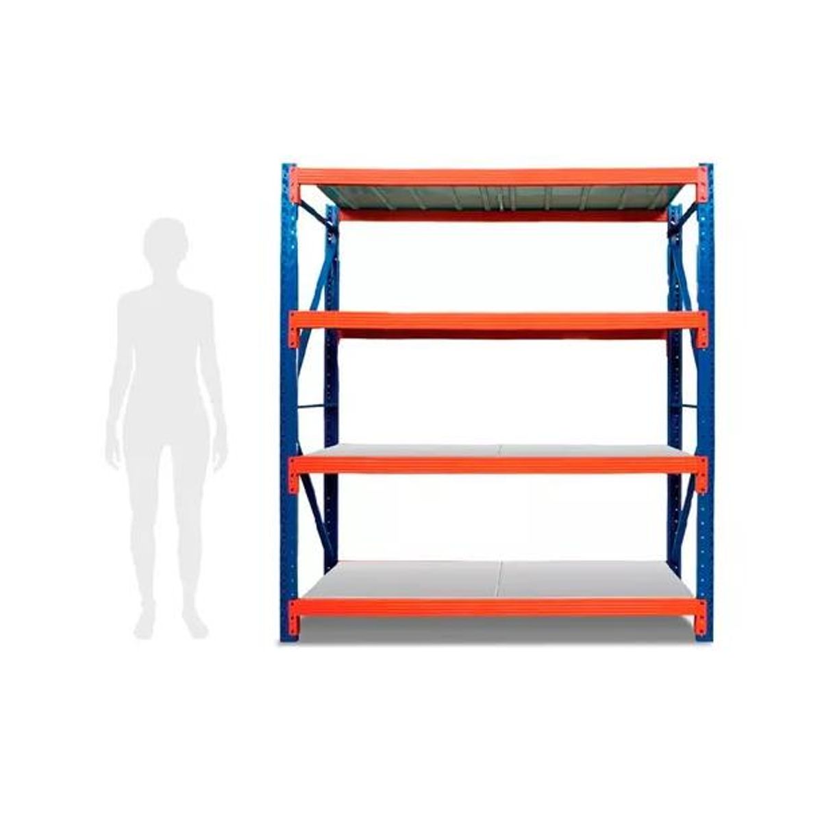 GENERICO - Estante Metálico Rack 200x200x60cm Sin Pernos Soporta 800kg Color Azul