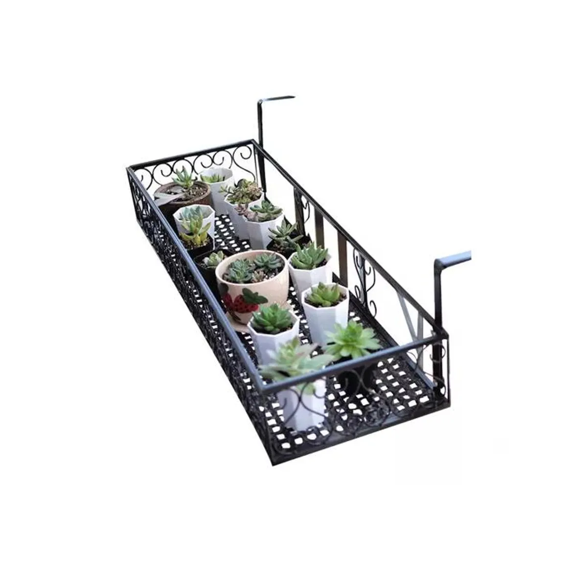 GENERICO - Jardinera Exterior Barandilla para Balcón 50x20x12cm