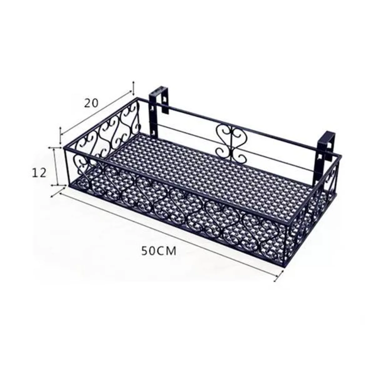 GENERICO - Jardinera Exterior Barandilla para Balcón 50x20x12cm