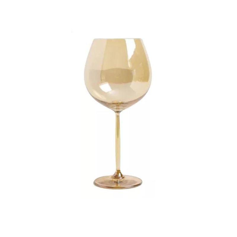 GENERICO - Set 6 Copas De Vidrio Para Vino Dorado Oscuro
