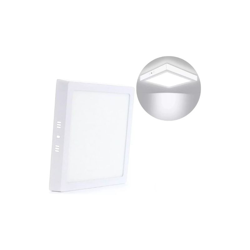 GENERICO - Foco Panel Led Plafon Sobrepuesto cuadrado 18w luz blanca