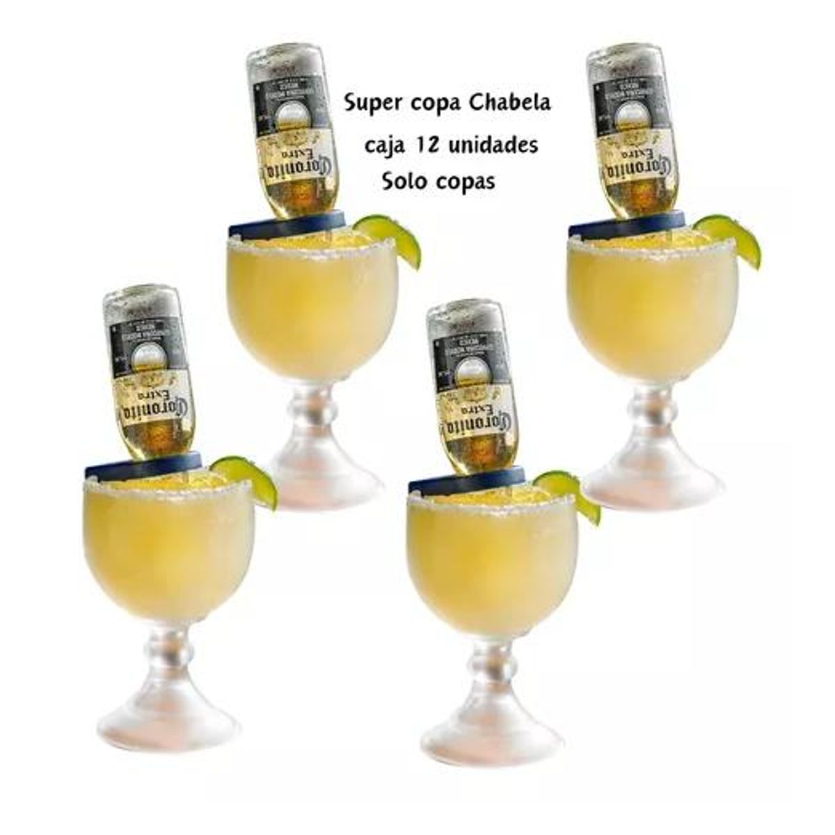 GENERICO - Set 12 Copas Chabelas 500cc Vidrio Restobar