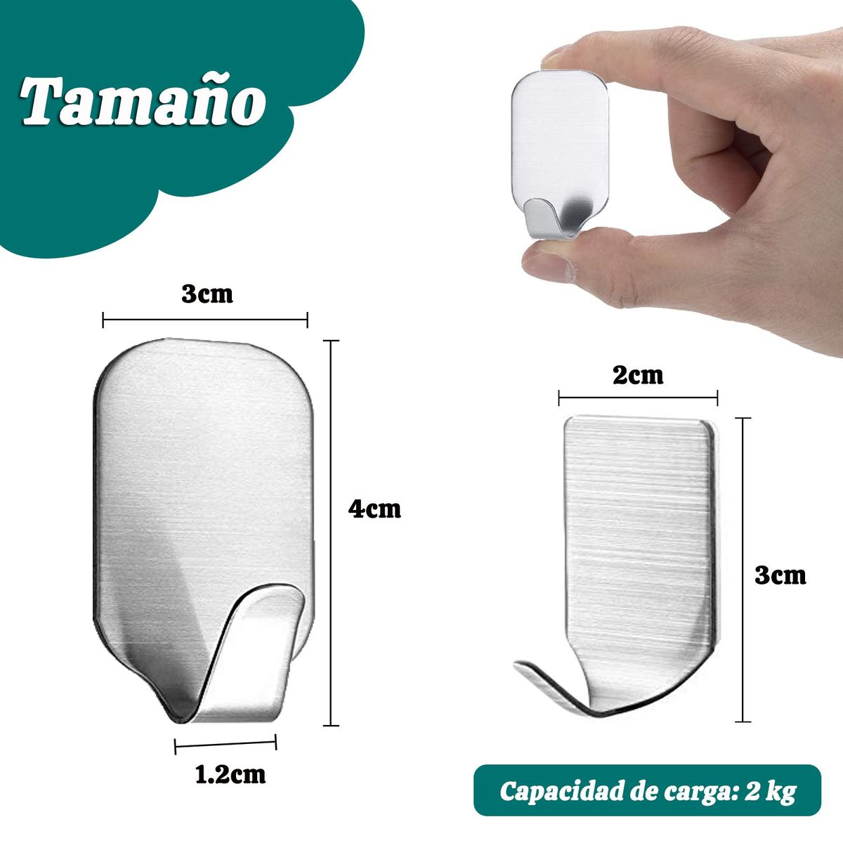 GENERICO - 20 Piezas Ganchos Adhesivos  Para Familia Y  Baño Cocina