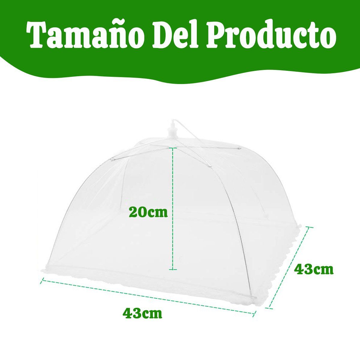 GENERICO - 43x20cm Cubierta De Mosca Para Comida Para Hogar
