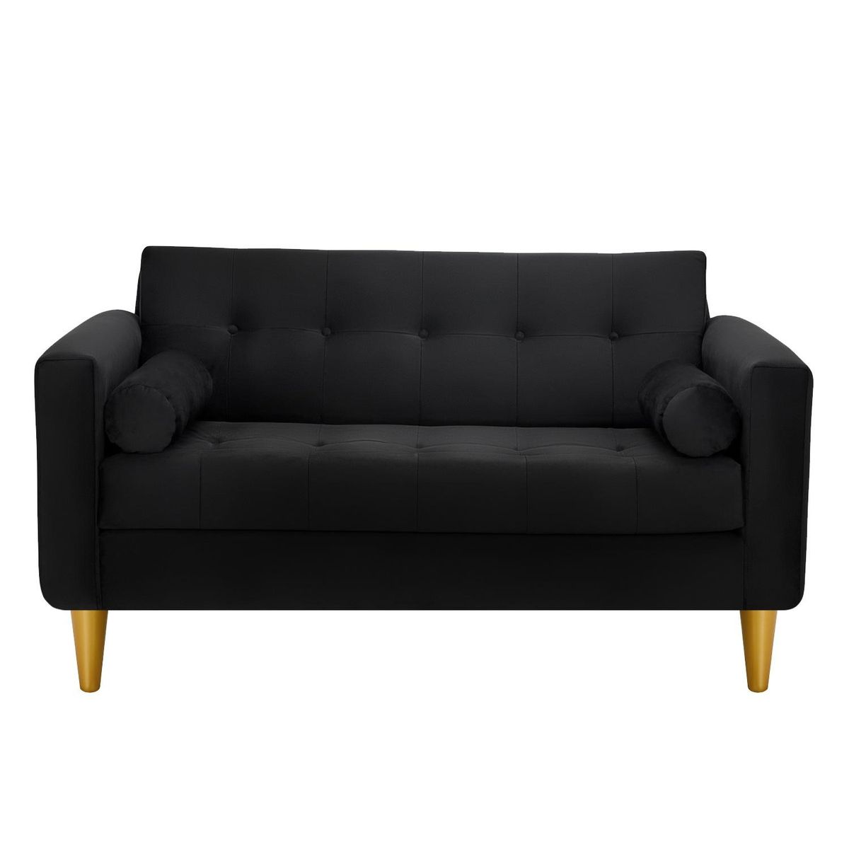 BODEVIR - Sofa Retro 2C+1+1 Felpa 01 Negro