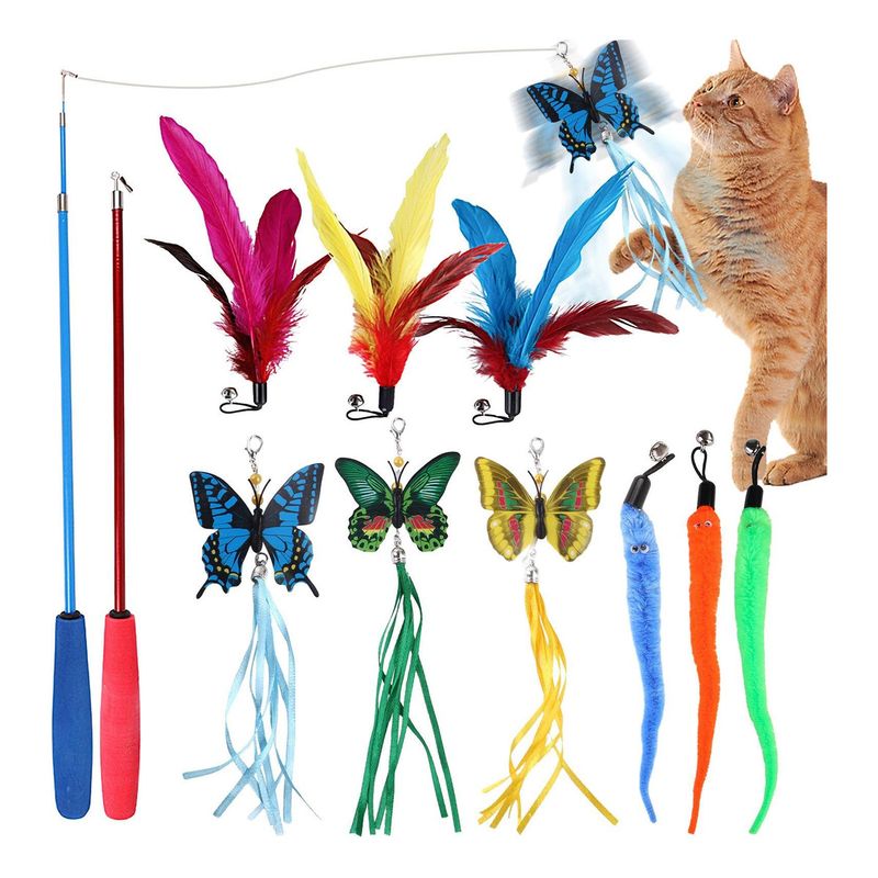 GENERICO - 11Pcs Juguetes Interactivos  Para Gatos Varita De Gato