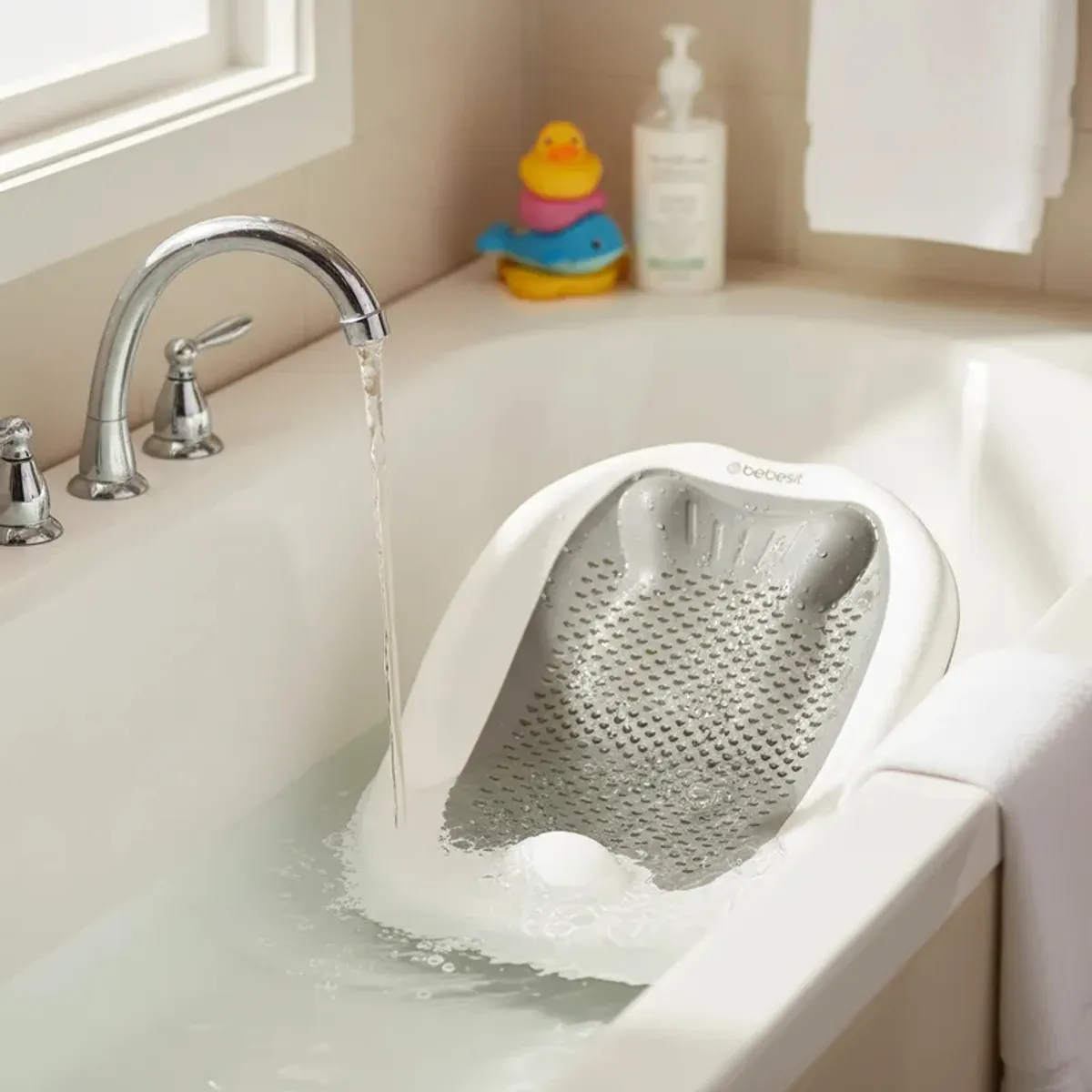 BEBESIT - Adaptador para Tina Bañera Bebe Soporte Gris