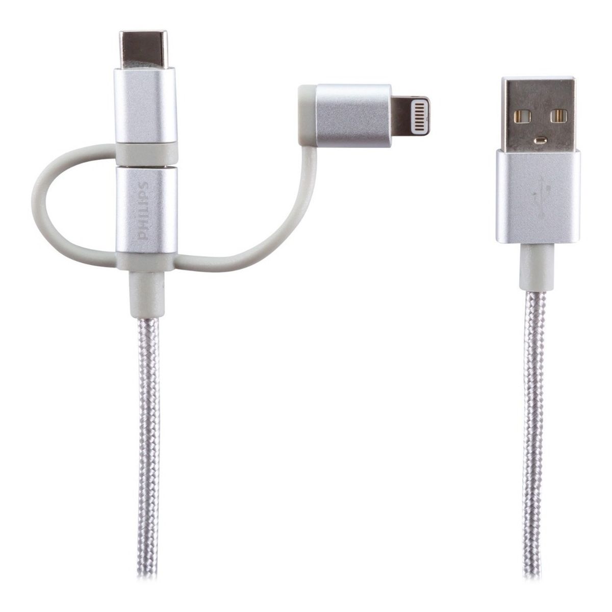 PHILIPS - Cable 3 En 1 Iph/and/usbc Silver Dlc2608sr/97