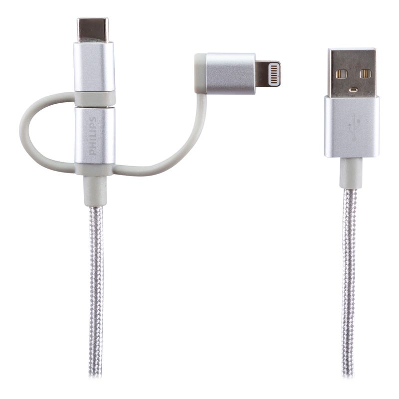 PHILIPS - Cable 3 En 1 Iph/and/usbc Silver Dlc2608sr/97 PHILIPS