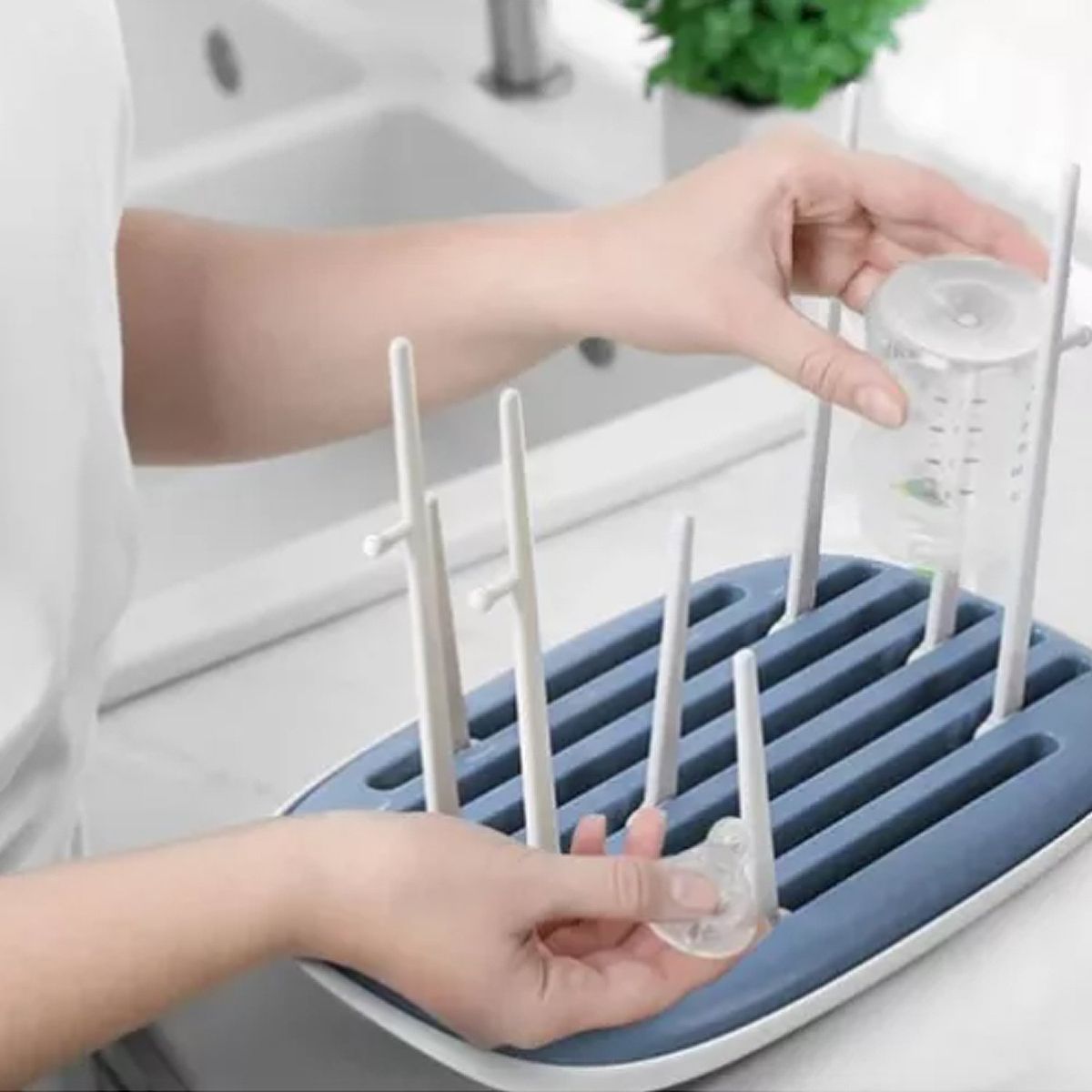 BEBESIT - Secador Escurridor para 8 mamaderas biberones Bebe Libre BPA