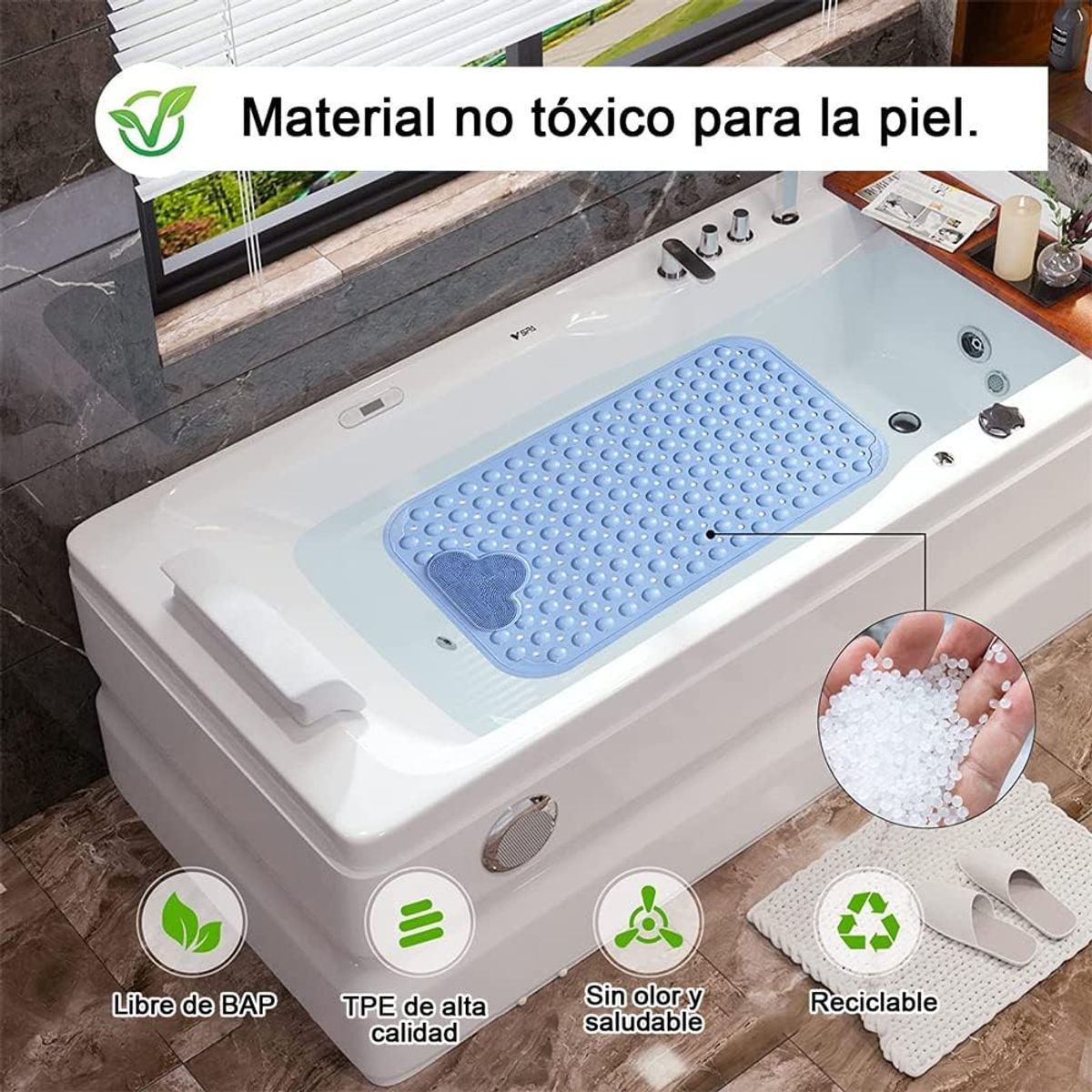 WAKESHOME - Alfombra De Ducha Piso Baño Antideslizante