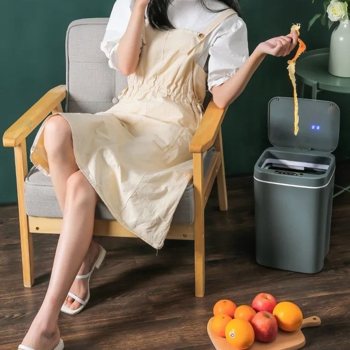 WAKESHOME - Papelera Inteligente Recargable Sensor De Movimiento 16 Lts