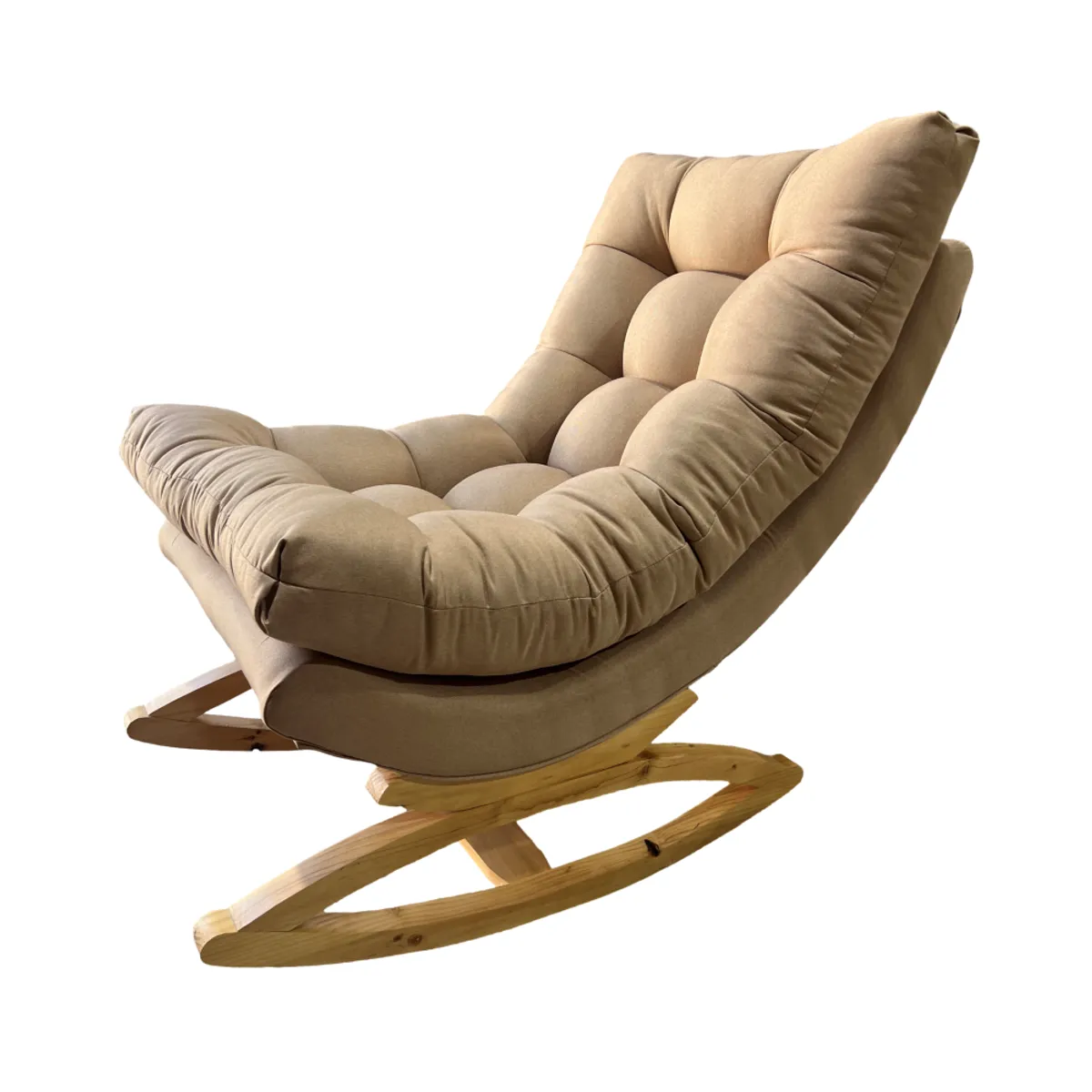 MUEBLES NEW - SILLA MECEDORA COQUETTE BEIGE LINO.