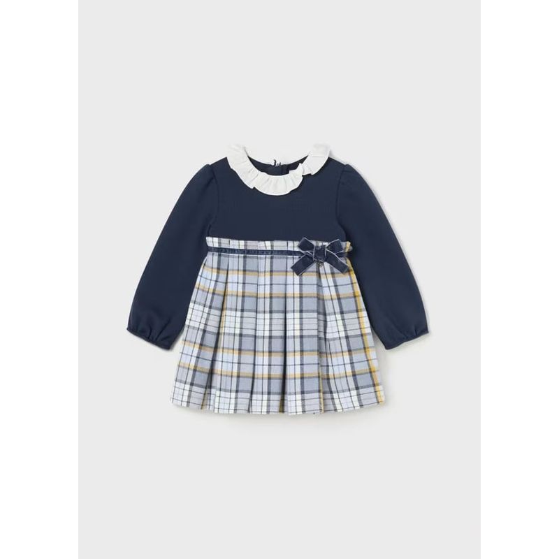MAYORAL - Vestido Elegante combinado cuadros bebé