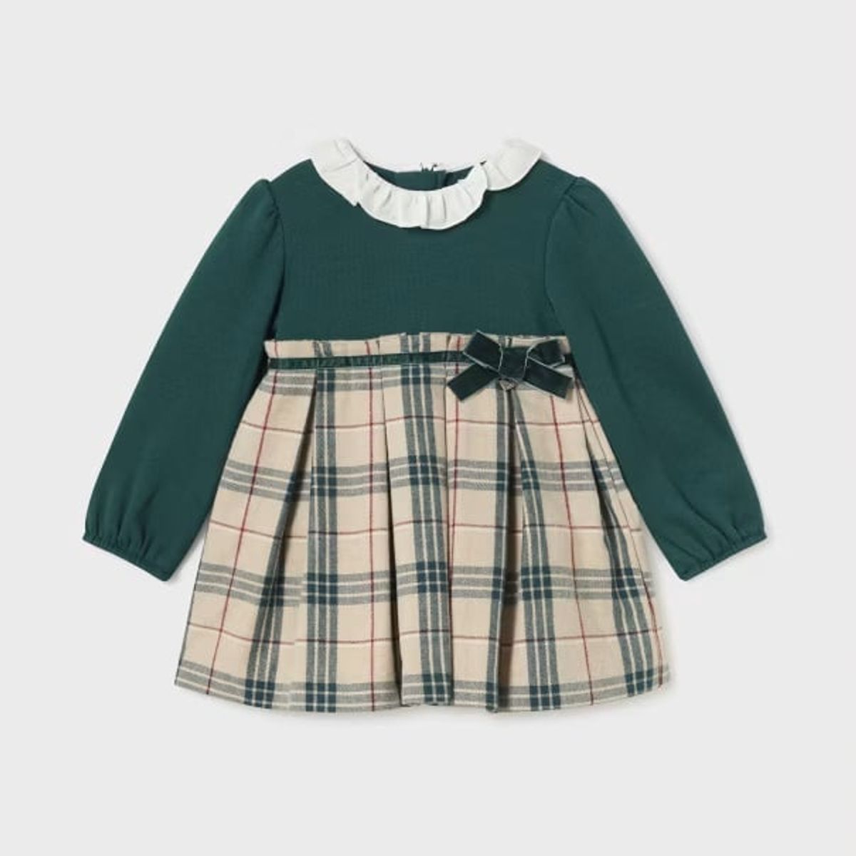 MAYORAL - Vestido Elegante combinado cuadros bebé