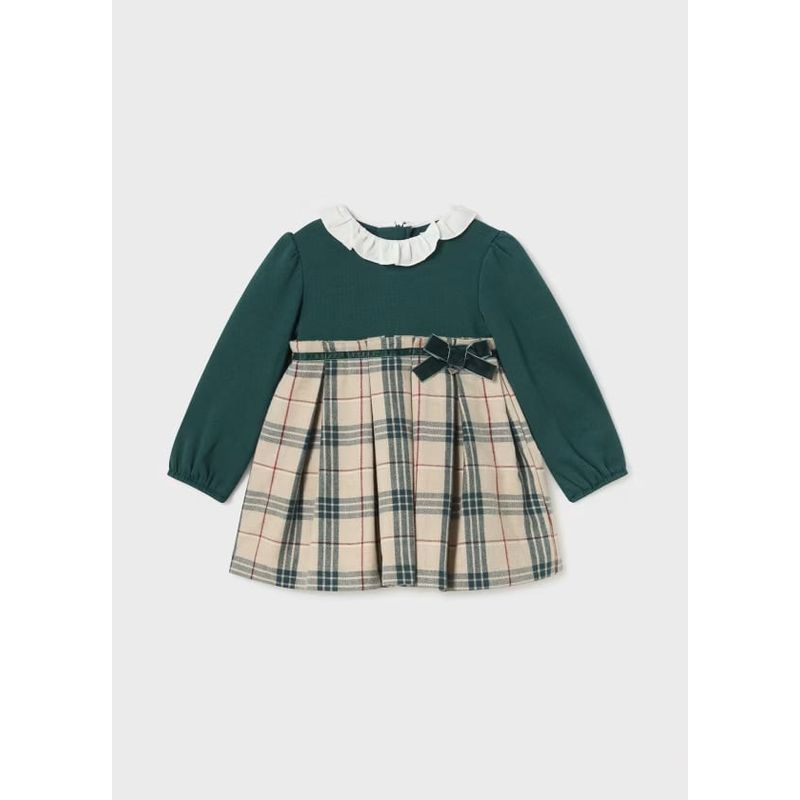 MAYORAL - Vestido Elegante combinado cuadros bebé