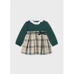MAYORAL - Vestido Elegante combinado cuadros bebé