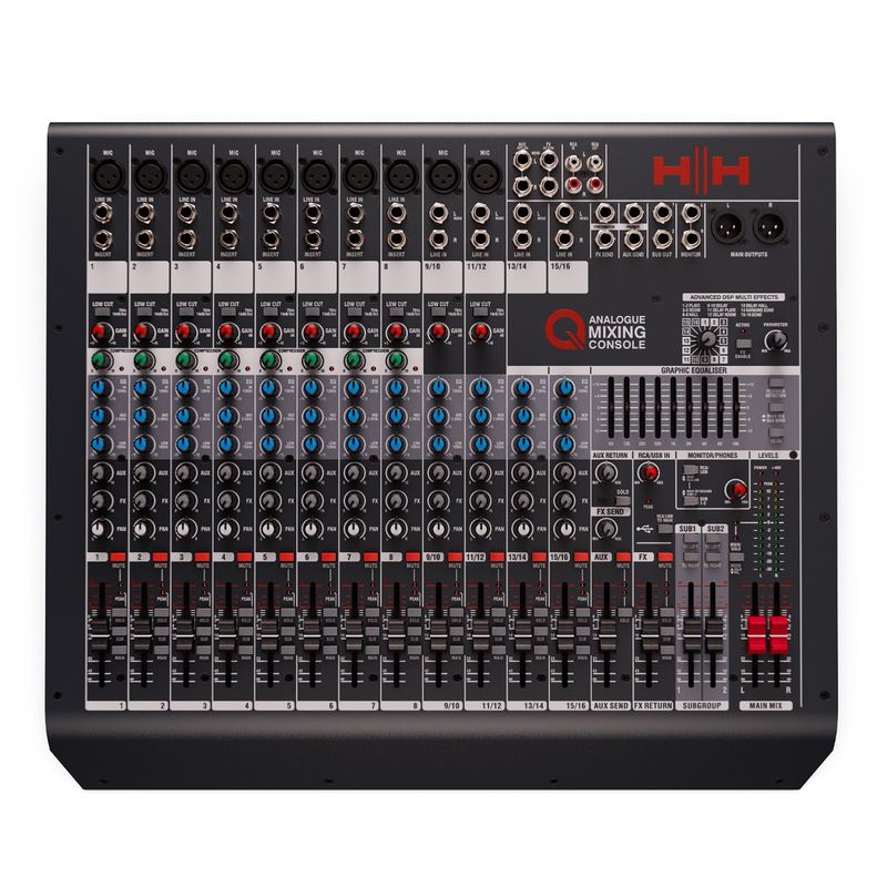 HH AUDIO - Mezclador Analogico 16 Canales Q16FX - HH
