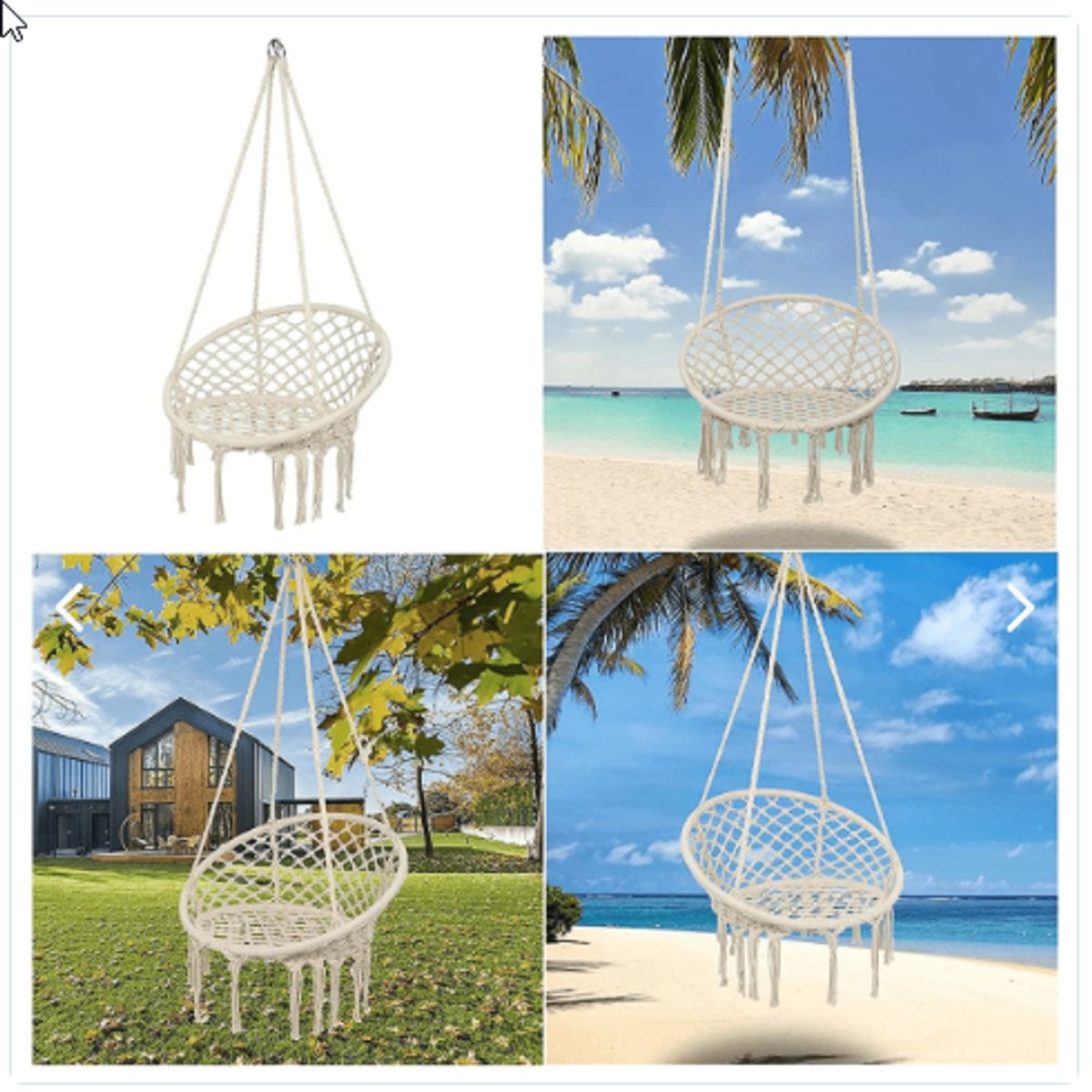 GENERICO - Silla Hamaca De Macrame Resistente