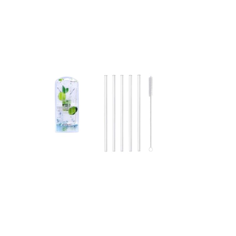 GENERICO - Pack De 5 Bombillas De Vidrio + Cepillo Color Transparente