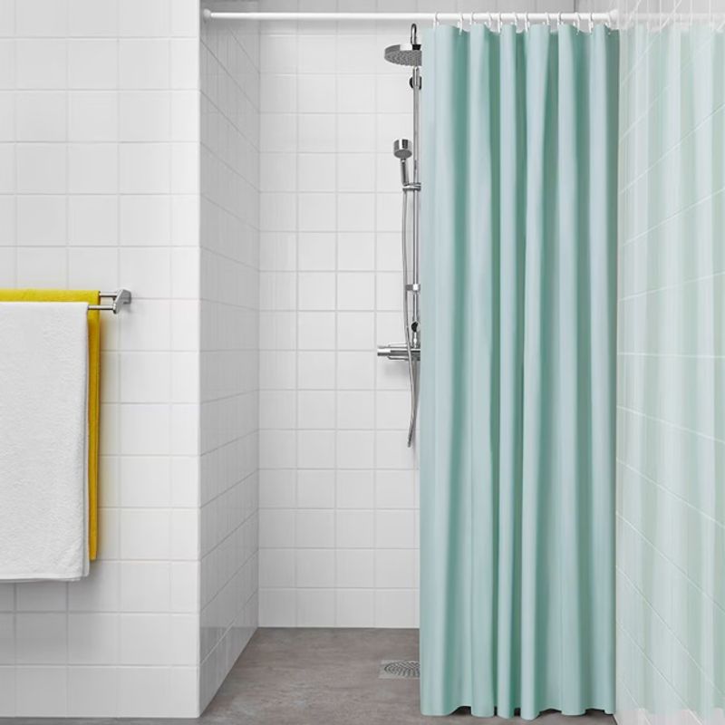 GENERICO - Cortina De Baño 100% Poliéster Celeste