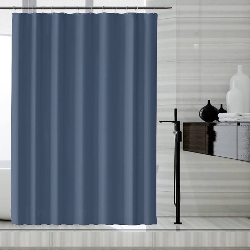 GENERICO - Cortina De Baño 100% Poliéster Azul Raf